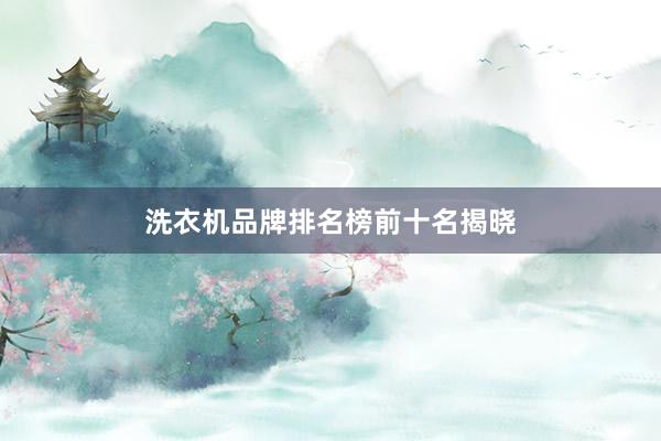 洗衣机品牌排名榜前十名揭晓
