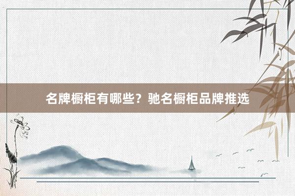 名牌橱柜有哪些？驰名橱柜品牌推选