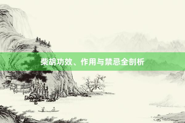 柴胡功效、作用与禁忌全剖析